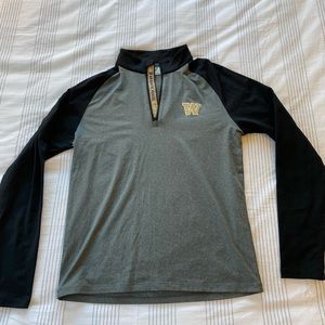 University of Washington dry fit zip up jacket | unisex small | UW